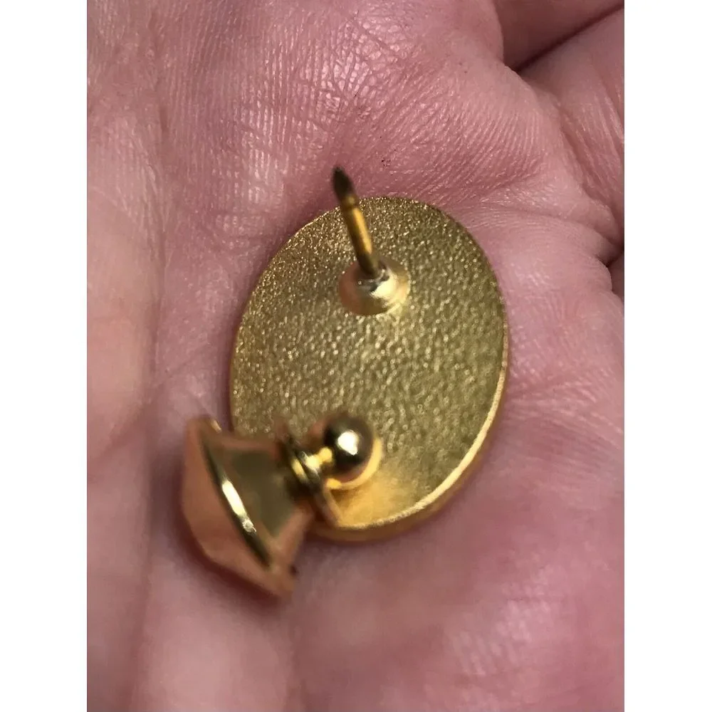 Vintage Perfect Attendance Pins 2003 Award Hat Lapel badge collectable Oval Gold